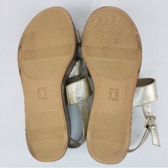 Naturalizer Caryn Silver Metallic Sling Back Leather Sandals Shoes Size 9 M - Picture 13 of 16